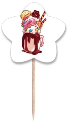 Donut Chocolate Galleta Copa Helado Palillo de Dientes Banderas Star Lable Cupcake Picks