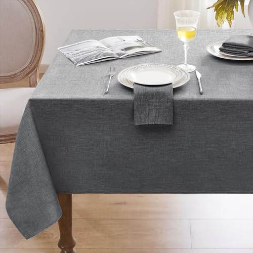 Softalker Abwischbare Tischdecke 300 x 150 cm Tischdecken Rechteckig aus 210 GSM Leinenoptik Tischtuch Abwaschbar Wasserabweisende Tischwäsche Table Cloth für Outdoor, Garten, Hochzeiten