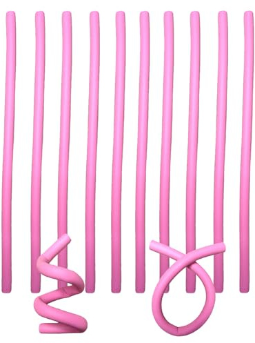 10 bigodini flessibili in schiuma morbida, senza calore, bigodini per donne con capelli lunghi e corti (blu, 0,8 x 23,9 cm)
