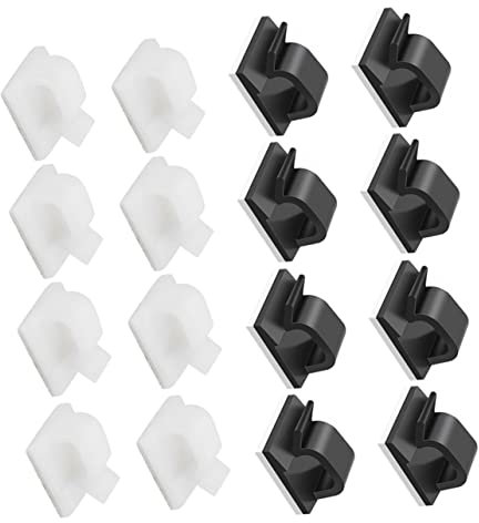 Housoutil Clips Câbles Autocollants Et Clips De Câble Pour Adhésifs Plastique Solide Lot De 60 Pièces Utilisation Bureau Et Maison Couleurs Noir Et Blanc