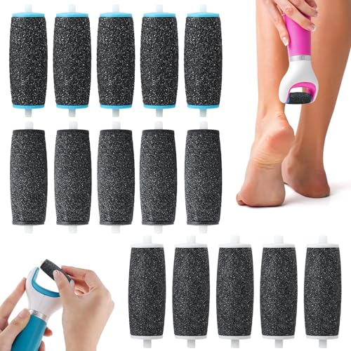 15 Stück Hornhautentferner Ersatzrollen, 3 Arten Von Rauheit Ersatzrollen Kompatibel mit Scholl Velvet Smooth, Rollen für Pediküre für Entfernen von harter Haut und Schwielen