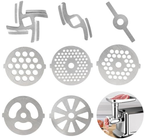 Lot de 8 hachoirs à viande en fonte et lames pour usage domestique, accessoires de meulage de 55 mm