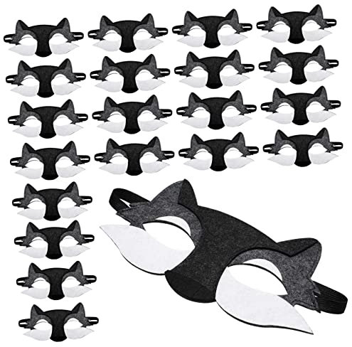 Abaodam 20Pièces Masque de Loup Halloween de Demi Masques de Cosplay Accessoire et Réaliste pour Fête et Déguisement pour Adultes et Garçon Fille Confort et Durabilité