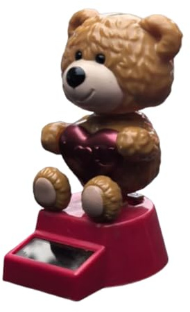 Solar Car Dashboard Decorations, Bear Decoration with Solar Drive for Car Dashboard, Nodding Animal Figure with Motion Function, Cute Desk Decoration for Women and Children