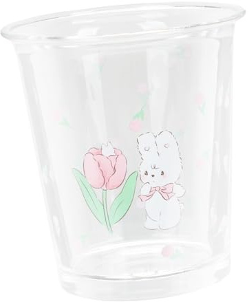 Mobestech Tasse Verre Cartoon Lapin Gobelet à Boissons Mug Décoratif Verre Transparent pour Café Thé Jus et Lait Design Élégant et Mignon pour Maison