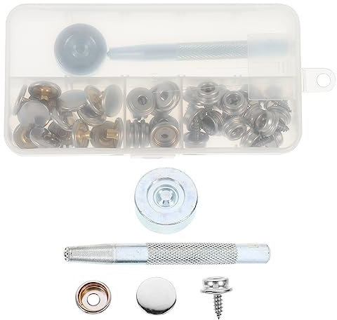 UTHCLO Rust Resistant Screw Snap Kit with Installation Tool Practical Fastening Buttons for Car Boat Canvas Furniture Repair and DIY Durable Rust Design for Stable Grip and Use