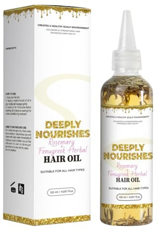 Huile végétale pour le soin des cheveux, huile de romarin, fenugrec aux herbes pour cheveux, nourrit les follicules capillaires abîmés, renforce les racines des cheveux, réduit la chute des cheveux