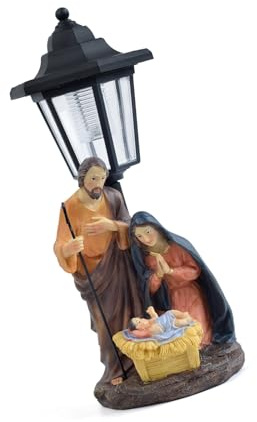 Dcaknri Artigianale Luce Operata Solare Presepe Scena Resine Ornamento Religioso Esterno Giardino Prati Decori Decorazione Casa