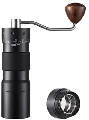 Molinillo de café manual, tamaño de molienda ajustable, rebaba de acero inoxidable, portátil, de manivela, para hogares, cocina, camping, acero inoxidable, molinillo de café manual