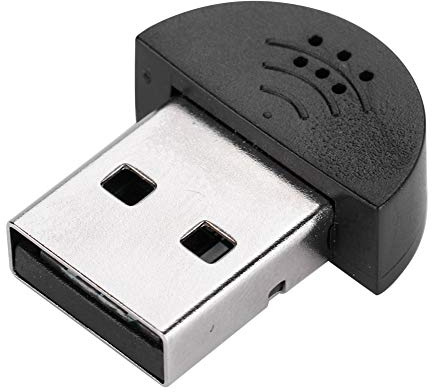 UPALDHOU Mini Micrófono USB, Mini Micrófono USB Portátil de Estudio, Micrófono de Voz para Grabación, Adaptador de Micrófono de para Ordenador y PC (Black)