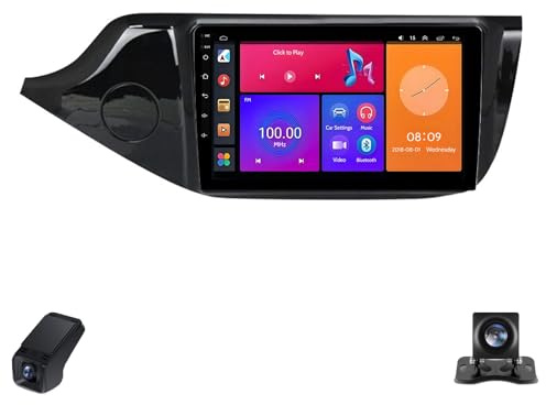 2K Equipo de Sonido para Coche de Doble DIN para Kia Ceed Cee'd 2 JD 2012-2018 Android 14 9 Inch Radio Pantalla Táctil/CarPlay/Android/WiFi/4GLTE/GPS/Bluetooth/FM/AM/RDS/DSP/ADAS DVR(C10Pro)