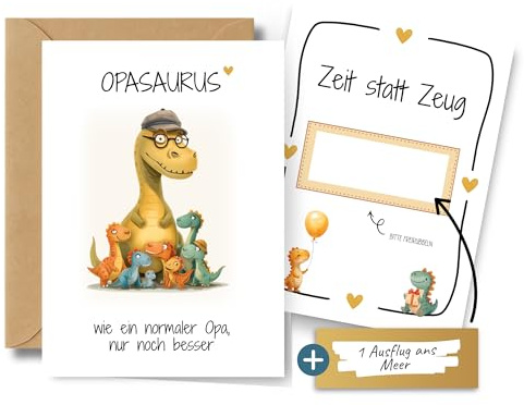 Geschenk Opa – Rubbelkarte zum Selbstgestalten für gemeinsame Zeit – Erlebnisgeschenk als Gutschein-Alternative – Zeit statt Zeug – Geschenkidee zum Geburtstag oder Weihnachten – inkl. Umschlag