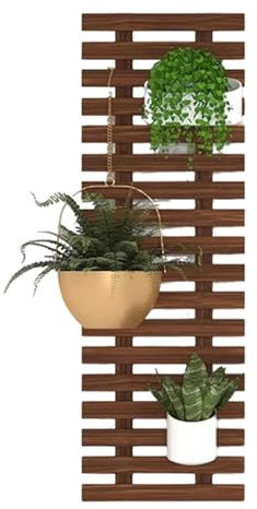 SZKTHD Soporte para Plantas De Madera Maciza para Balcón Enrejado Decorativo para Montar En La Pared. Sistema para Colgar Plantas En Macetas De Interior Adecuado para Balcones(Brown,90 * 30cm)