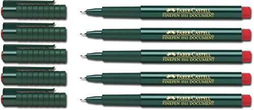Faber-Castell Finepine 1511-0,4 mm, rot, 5 Stifte