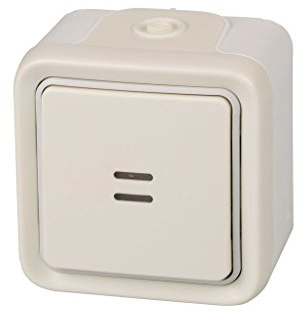 Legrand, 191517 Plexo Interrupteur mural lumineux, bouton poussoir étanche de surface de la gamme Plexo, interrupteur extérieur, étanche (IP55), blanc