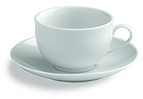 Tognana Metropolis, Set 6 Tazzine Caffè con Piatto, Porcellana, Bianco, Diametro 12.50 cm, Altezza 7 cm, Volume: 100 cc