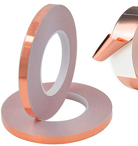 Senven Advanced supraleitendes Kupferfolien-Abschirmband - superleitend - (50 m × 10 mm) × 2 - EMI- und HF-Abschirmung, Papierstromkreis, elektrische Reparatur, Löten - 2er-Pack