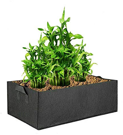 Mintice réutilisable Grand Sac à Plantes Sac de Culture pour légume Plantation Croissance latérale Pots récipient Jardin pour Pomme de Terre, Tomate, Carotte Noir (60 * 30 * 20cm)