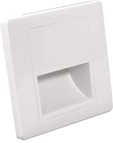LIGHTWORLD24 Faretto LED da Incasso per Parete – Luce Scala 1,5W 3000K Bianco Caldo, IP30, 230V, Quadrato, Lampada da Interni, Colore Bianco