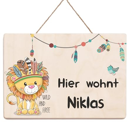 Holzura Namensschild Kinderzimmer Personalisierte Geschenke Baby Zimmer, Namensschilder für das Kinderzimmer Deko, Türschild personalisiert mit Namen, Türschild Kinderzimmer