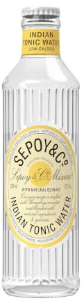 SEPOY & CO. Premium Indian Tonic Water - Pack of 6 x 200ml Glass Bottles | Low Calorie, Low Sugar Mixer & 100% Natural Ingredients | Made with Himalayan Spring Water | Perfect for Gin & Tonic