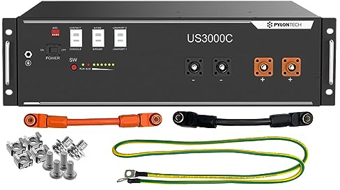 Pylontech US 3000C, skalierbare LiFePO4 Lithium-Eisenphosphat-Batterie mit 3,5 kWh, 48V, 95% DOD
