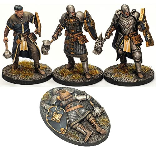 Grinning Gargoyle - Adventurers 4 Pack - 28mm Resin Highly Detailed Tabletop Fantasy RPG Miniatures - Paintable Character Figures - Delve into Dungeons Fight Dragons Battle Epic Encounters (Cleric)