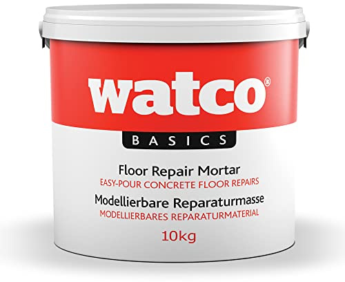 Watco Basics Floor Repair Mortar - 10KG - Concrete Repair Mortar - Easy Mix Polymer and Cement Formulation - Tough Repairs for Concrete Floors, Steps and ramps