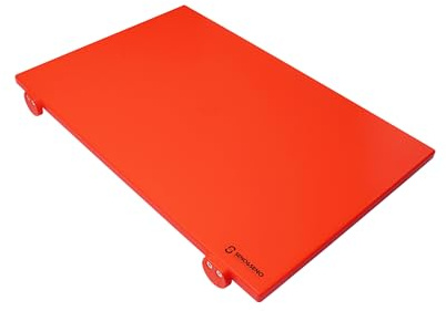 SENO & SENO Planche à découper de cuisine 60 x 40 x 2 cm en polyéthylène avec attaches | Couleur rouge, antiadhésive et résistante aux chocs | pour cuisine et gastronomie