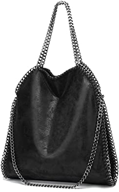 Damhandväskor, mjukt läder, mode, designer, topphandtag, vardaglig ficka, damväska, bärbar, kedja, stora axelväskor, svart, stil 1svart, 13.5 inches