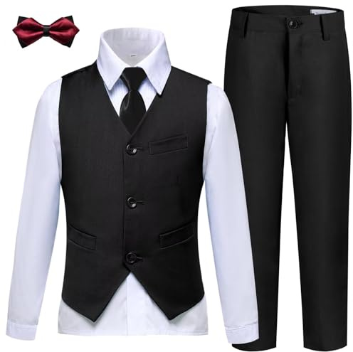 Boys Suit Size 10 Black Suits for Boys Formal Dress Clothes Easter Suit Set Kids Ring Bearer Wedding Outfit