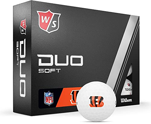 Wilson Staff 2023 Duo Soft NFL Golfbälle - 12 Bälle, Weiß, Cincinnati Bengals