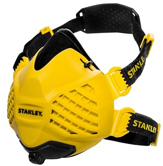 STANLEY P3 respiratore, maschera anti-polvere riutilizzabile con tecnologia Face Fit Check e filtro P3 integrato al 99,99% Maschera protettiva, maschera respiratoria, maschera per polveri sottili-S/M