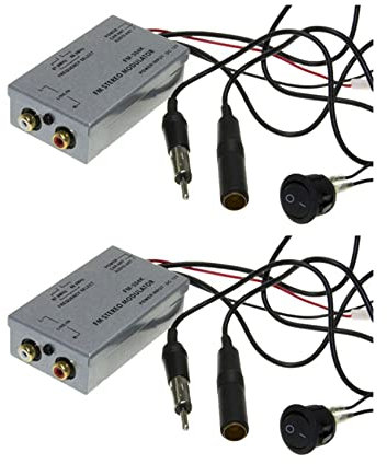 PEKKA 2X Universal Fm Stereo Mp3 Auto Antenne Kabel Car Radio Cinch Aux Adapter