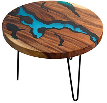 Elegante Haarnadel-Tischbeine im nordischen Stil, Flussbasis, Wohnzimmer, Kaffee, Esszimmer, Holztisch, Harz, Epoxidharz