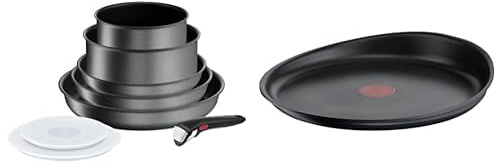 Tefal Ingenio Batterie de cuisine 20 p, Poêles, Casseroles, Induction, Revêtement antiadhésif résistant & Ingenio Poêle à crêpe 27 cm, Induction, Revêtement antiadhésif, Fonte d'aluminium