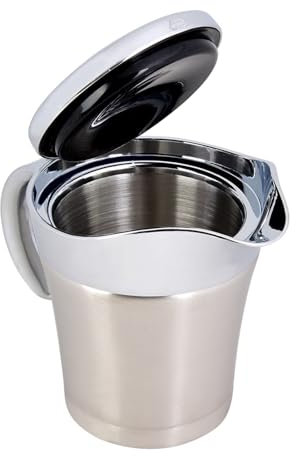 Olla para, Salsera, Acero Inoxidable 304, Aislamiento Térmico, Doble Pared, Salsera, Jarra para Servir, Jarra para Grande (Tamaño pequeño 450ml)