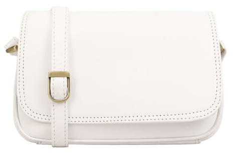 Lloyd Baker Umhängetasche aus echtem Leder, weiche Schulterhandtasche mit verstellbarem Riemen, kompakte Größe mit mehreren Fächern, AMRITSAR (WEISS)