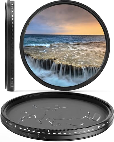 Heysliy ND Filter 52mm, Variable ND2-400 Neutral Density Filters, ND2 ND4 ND8 to ND400 Camera Lens Filter, Photography Grey Filters for Canon Sony Nikon Fuji Panasonic DSLR