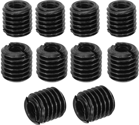 PATIKIL 10 Stück Gewindeeinsatz M10 auf M6 x 10mm, Schlitzen EinschraubmutteM10 M6 Metall Gewindehülse, Adapter für Schraubverbindungen, gewindeadapter m10 auf m6 Adapter, Schwarz