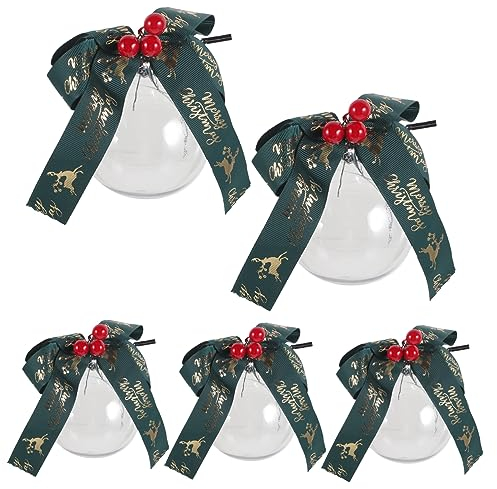 Beatifufu 5stücke Durchsichtige Ornamentkugeln Aus Kunststoff Für Weihnachtsbaumdeko Hängende Weihnachtskugeln Mit Aufhängeloch Dekorative Anhänger Für Party Und Festbaumanhänger