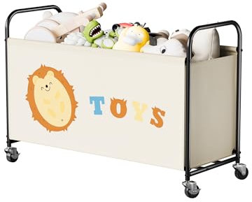 GRANNY SAYS Spielzeugkiste mit Rollen, Extra Groß Aufbewahrungsbox Kinder, Spielzeug Aufbewahrungsbox, Spielkisten Aufbewahrung Kinder, Spielzeugtruhe Kinderzimmer, Toy Box Storage for Kids, Beige