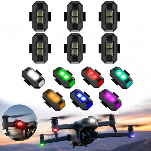 LED-Stroboskop-Drohnenlicht, Anti-Kollisionslicht, passend für DJI Mini 4 Pro, Avata 2, Mini 4K, Air 3, Mavic 3 und alle RC-Drohnen-Zubehör (6 Stück)