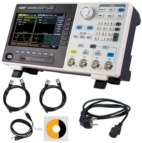 OWON Generador de funciones XDG2030, generador de señales, 2 canales de 30 MHz, generador de forma de onda arbitraria, generador de señal de 500 MSa/s Sample Rate, generador de forma de onda con