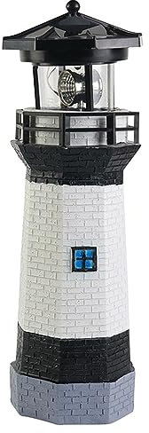 Mumusuki Luce Rotante Ad Energia Solare, Faro Solare con Illuminazione Notturna Automatica Impermeabile con Faro Girevole per la Decorazione della Terrazza del Giardino nel Patio Esterno