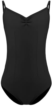 ZYXWVU Ballett Trikot Mädchen Ballett Body Teenager TanzBody Gymnastikanzug Trikot Leibchen für Kinder, 7006-schwarz, 11-12 Jahr
