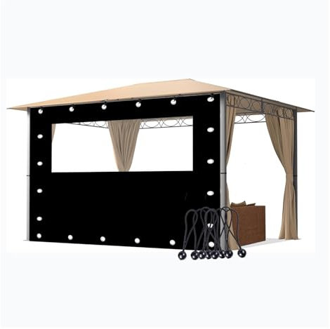 Paneles laterales de PVC para pérgola con ojales, lona transparente de 0,5 mm, para jardines y garajes, tamaño personalizable (2 x 3,5 m)