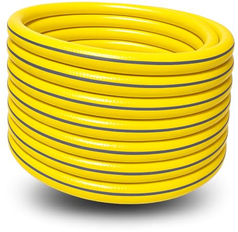 1 Zoll Gartenschlauch Ø25mm – 20m / 30m / 50m – UV-beständig, druckfest, knickstabil – Gelb oder Grün – ohne Zubehör (Gelb, 30m)
