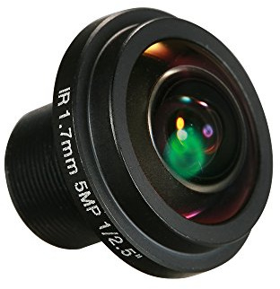 Qukaim Obiettivo fisheye da 1,7 mm, montaggio HD 5,0 megapixel, 1/2,5 F2.0, grandangolo a 180 gradi, obiettivo panoramico per telecamera CCTV, supporto M12, compatibile con telecamere di sicurezza IP
