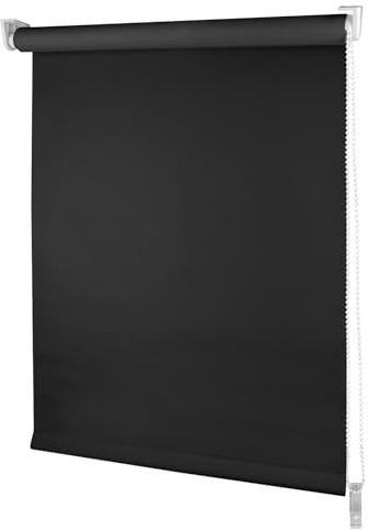 iYuemps Roller Blinds - Modern Thermal Blackout Window Roller Blind for Home and Office - Insulated UV Protection - Easy Fit(Black,75W x 165H cm,Fabric Width 71cm)